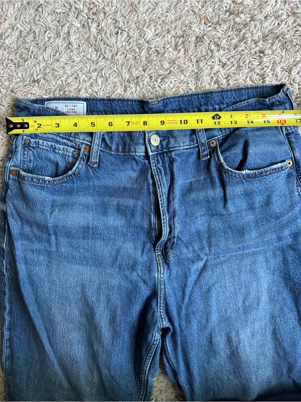 Gap Women's Blue Loose High Rise Denim Jeans Size 32/ 14S - Picture 4 of 9